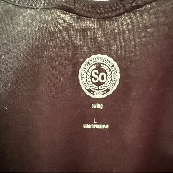 SO Swing Top Criss Cross Open Back Stretch Tee Basic Staple Soft Size Large - Picture 5 of 10